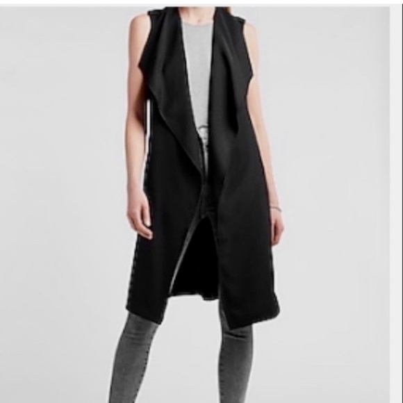 Express Jackets & Blazers - Express Black Sleeveless Duster Vest size medium